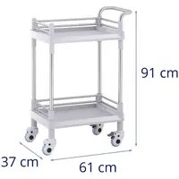 Wózek laboratoryjny - 2 półki 43 x 31 x 5 cm - 20 kg