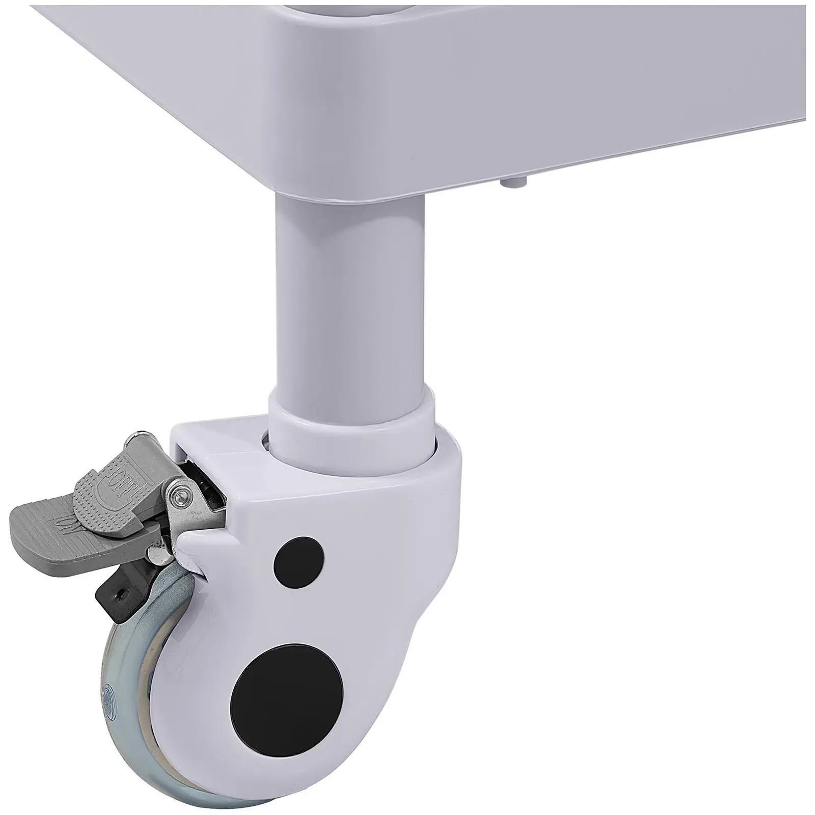 Cărucior de laborator - 2 rafturi fiecare 65 x 46 x 14 cm - 2 sertare - 40 kg (Roți: Da)