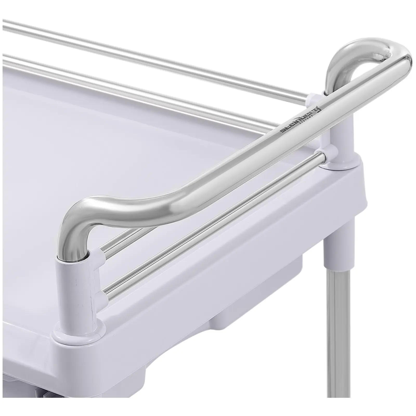 Cărucior de laborator - 2 rafturi fiecare 65 x 46 x 14 cm - 2 sertare - 40 kg (Număr de rafturi: 2 Pc)