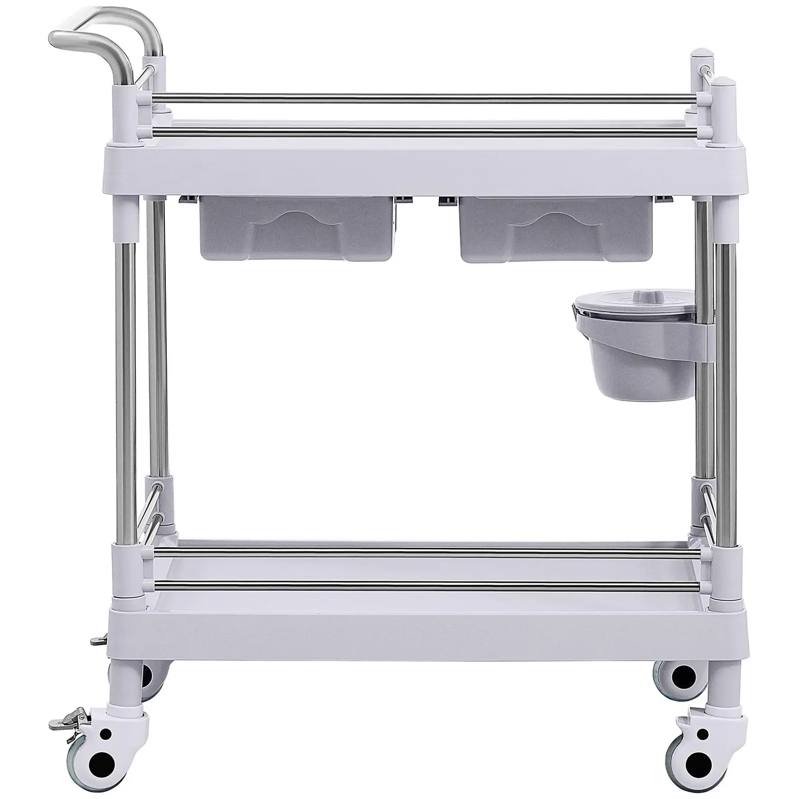 Factory second Laboratory Trolley - 2 shelves each 65 x 46 x 14 cm - 2 drawers - 40 kg
