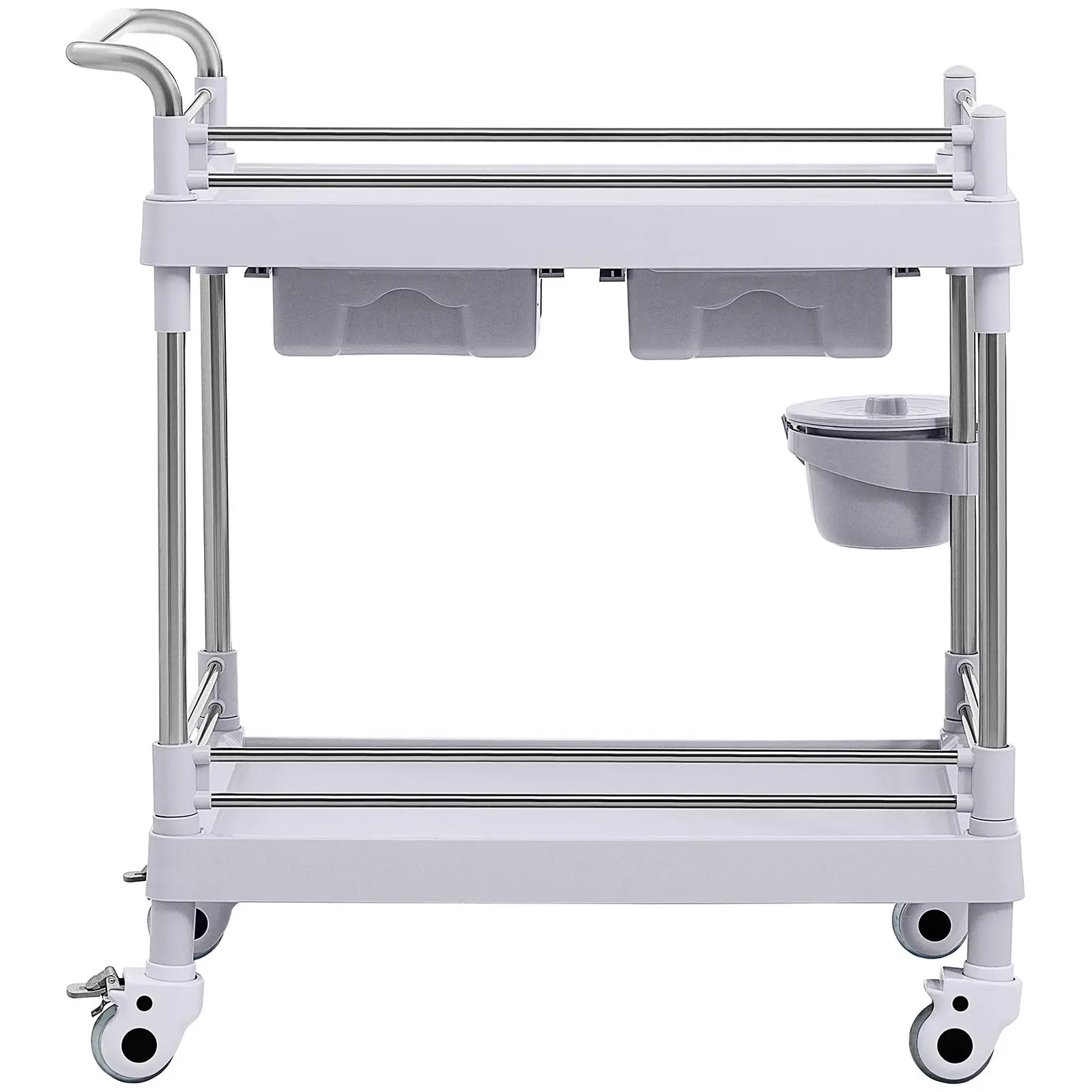 Cărucior de laborator - 2 rafturi fiecare 65 x 46 x 14 cm - 2 sertare - 40 kg (Capacitate de încărcare - capacitate maximă.: 40 kg)