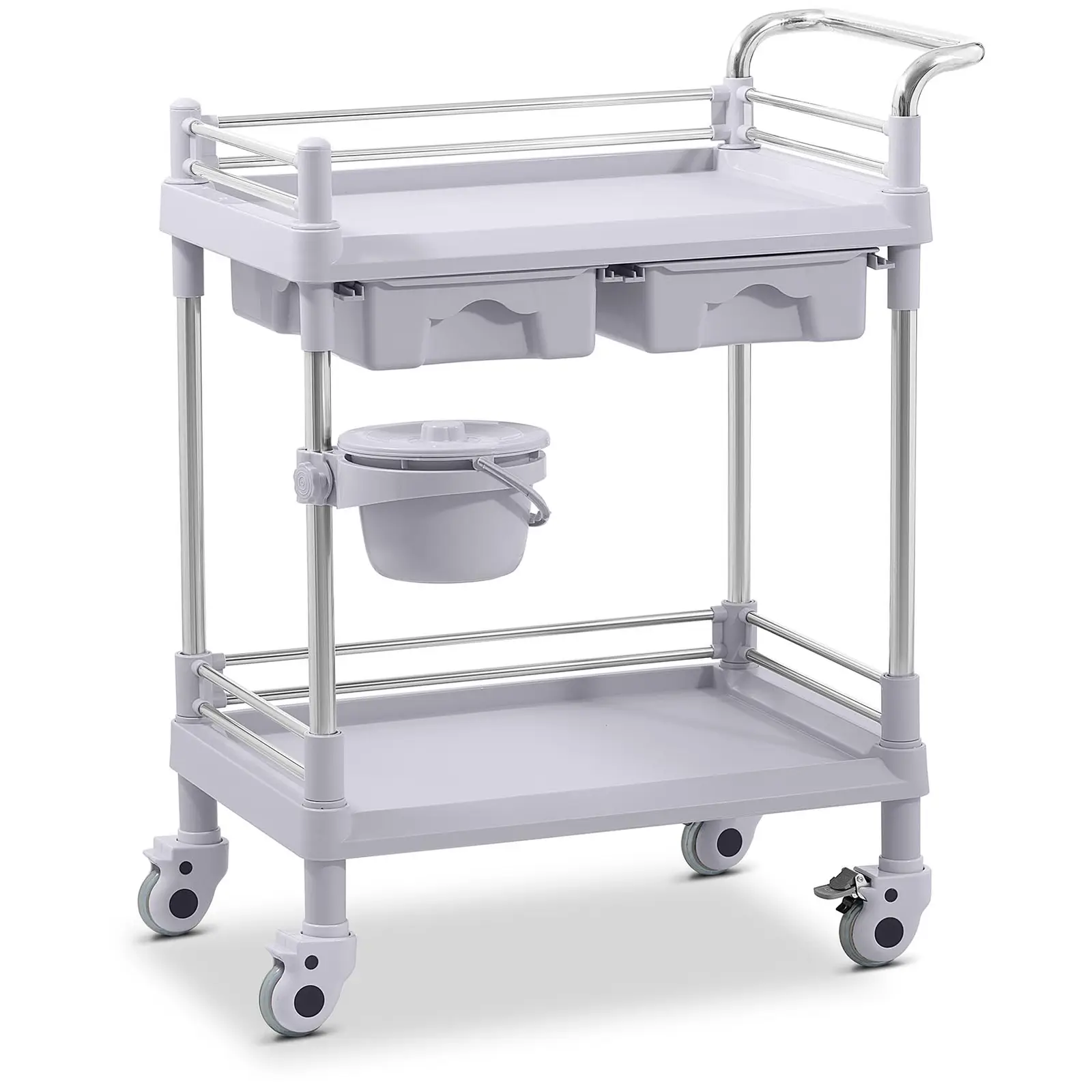 Factory second Laboratory Trolley - 2 shelves each 53 x 38 x 14 cm - 2 drawers - 40 kg