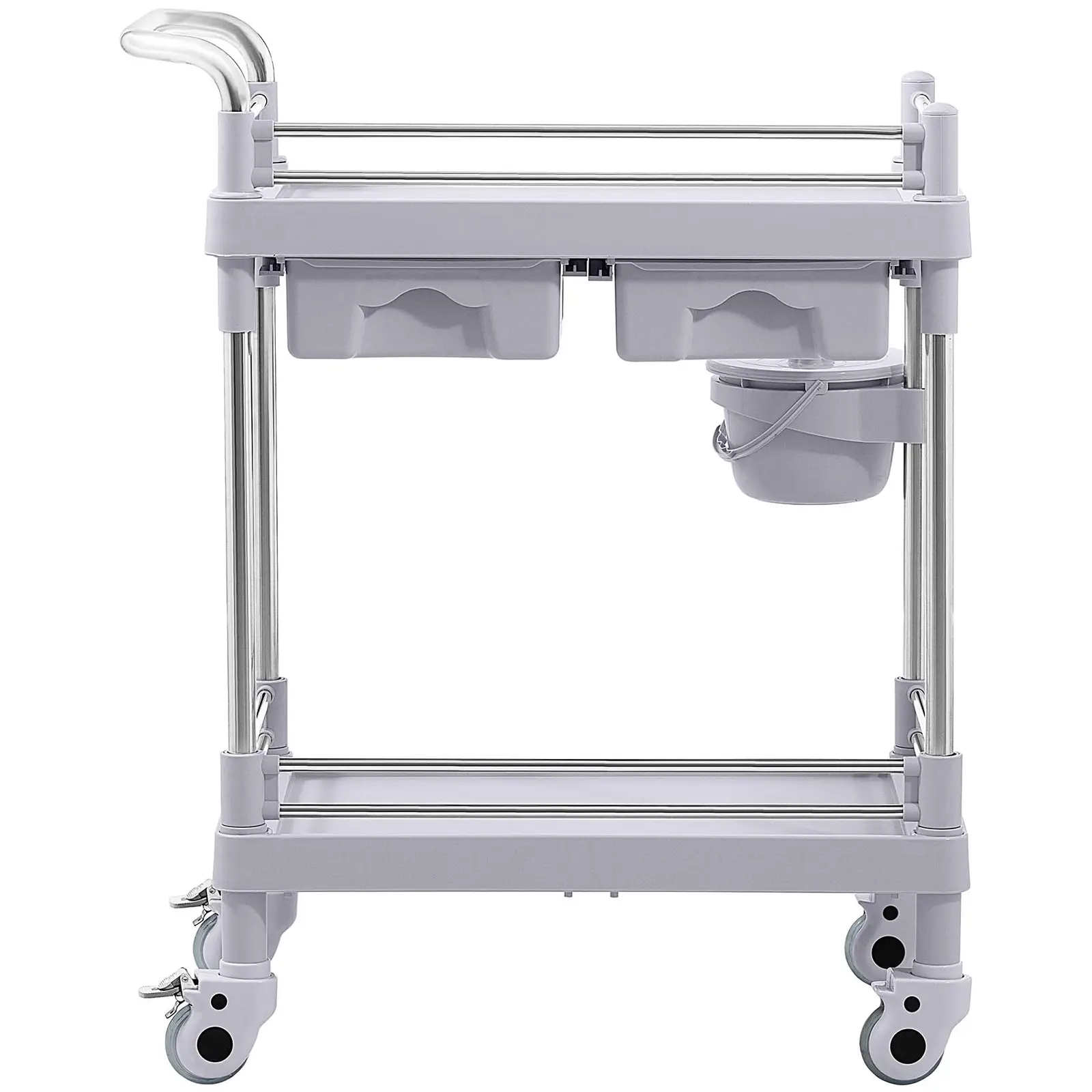 Laborwagen - 2 Ablagen je 53 x 38 x 14 cm - 2 Schubladen - 40 kg (Anzahl Ablagen: 2 Pc)