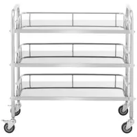 Laboratory Trolley - stainless steel - 3 shelves each 75 x 44 x 2.5 cm - 45 kg