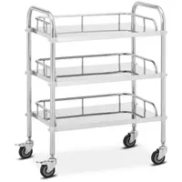 Laboratory Trolley - stainless steel - 3 shelves each 55 x 37 x 2.5 cm - 30 kg
