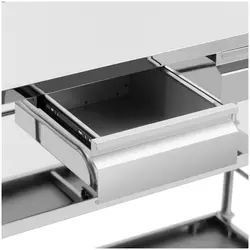 Laboratory Trolley - stainless steel - 3 shelves each 76 x 45 x 13 cm - 2 drawers - 45 kg