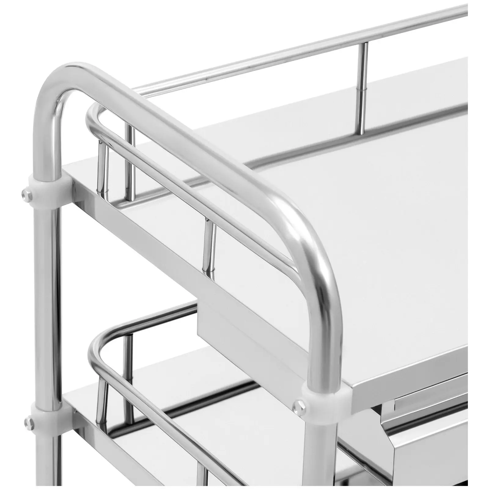 Laboratory Trolley - stainless steel - 3 shelves each 60 x 40 x 13 cm - 2 drawers - 15 kg