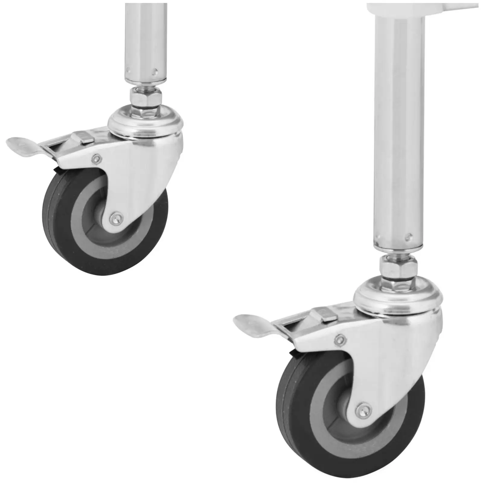 Laborwagen - Edelstahl - 3 Ablagen je 74 x 44 x 13 cm - 1 Schublade - 60 kg (Rollen: Ja)