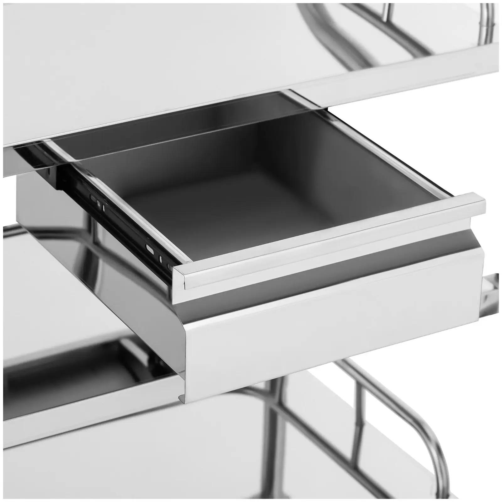 Laboratory Trolley - stainless steel - 3 shelves each 61 x 40 x 13 cm - 1 drawer - 15 kg