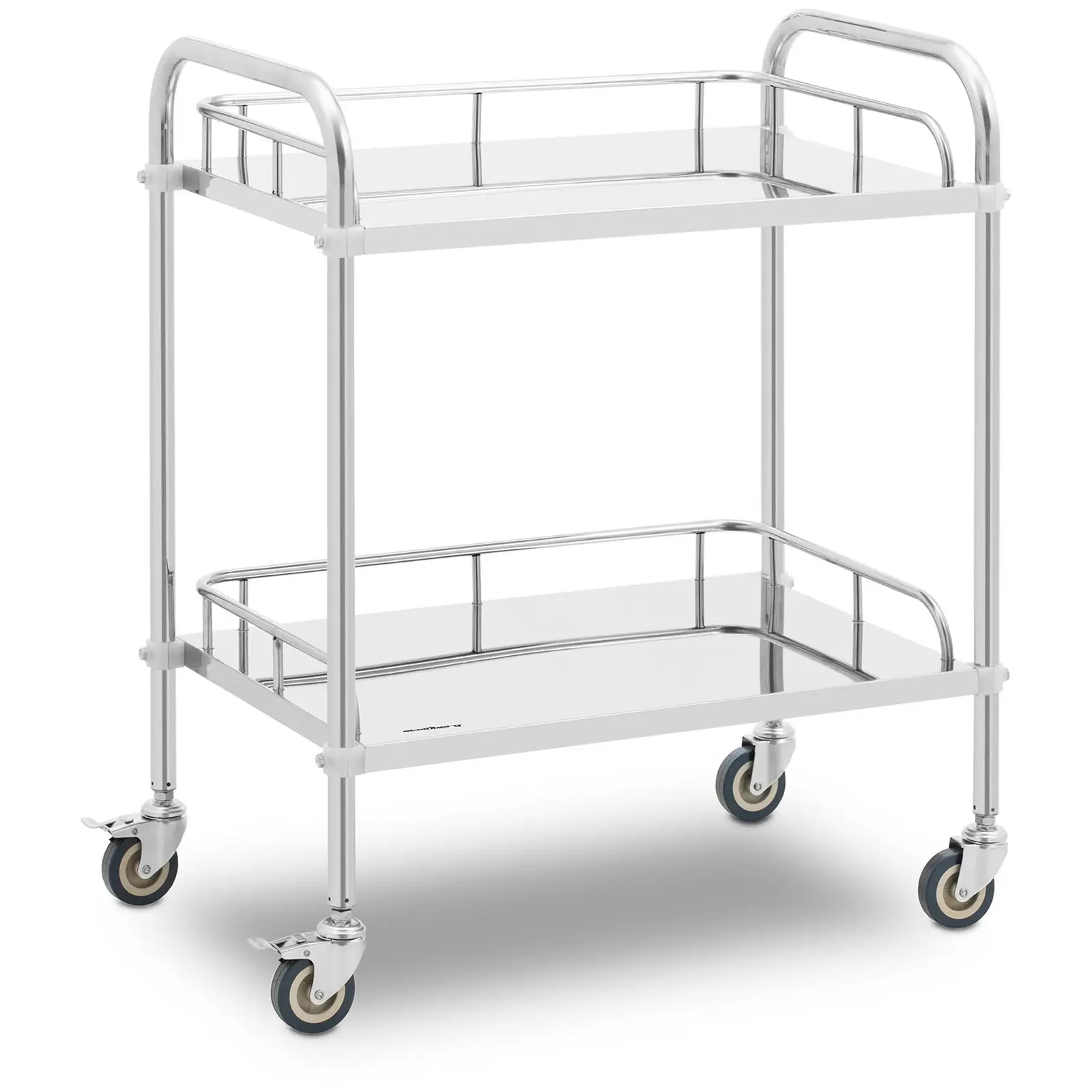 Laborwagen - Edelstahl - 2 Ablagen je 60 x 40 x 2,5 cm - 20 kg