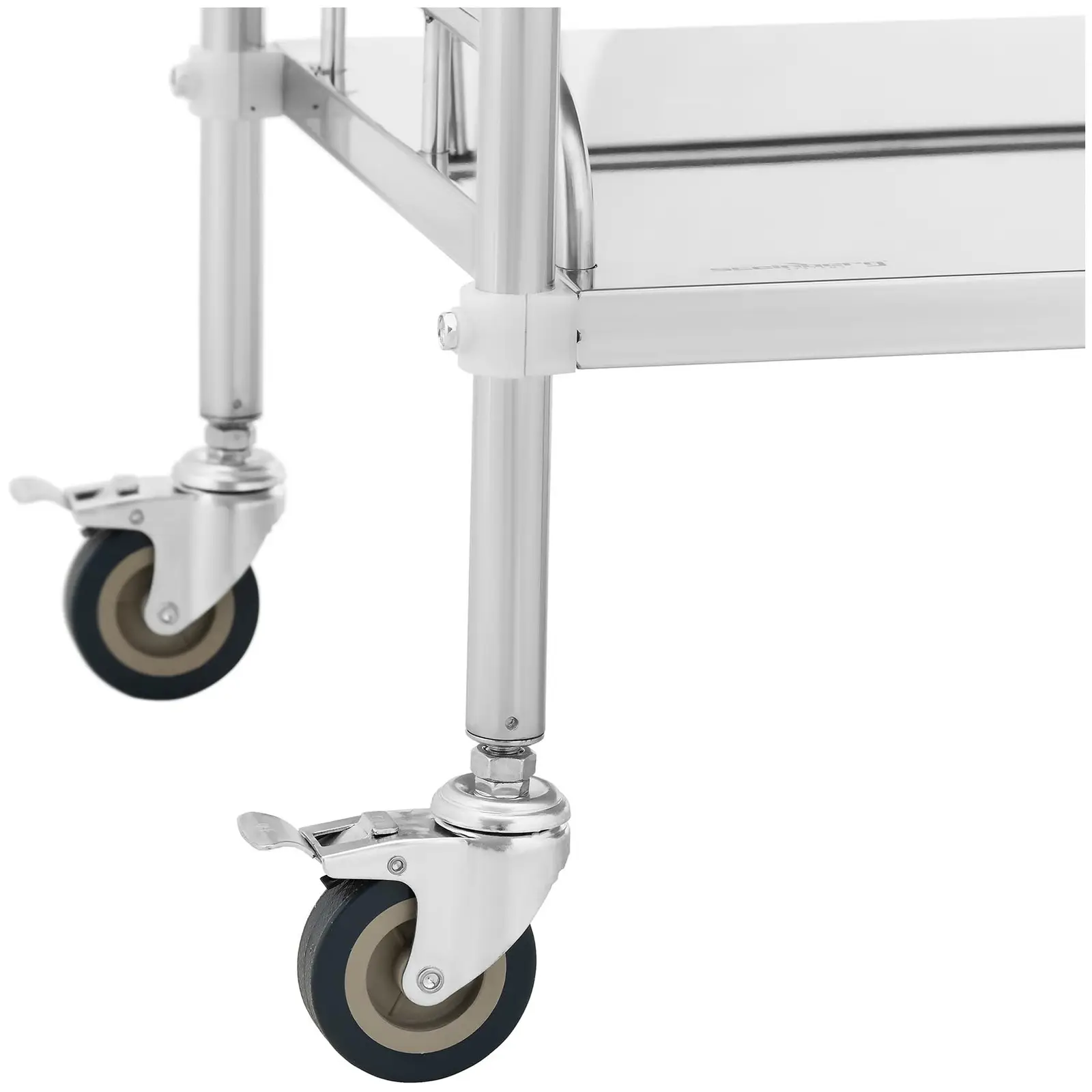 Chariot médical - inox - 2 tablettes de 45 x 36 x 2,5 cm - 20 kg