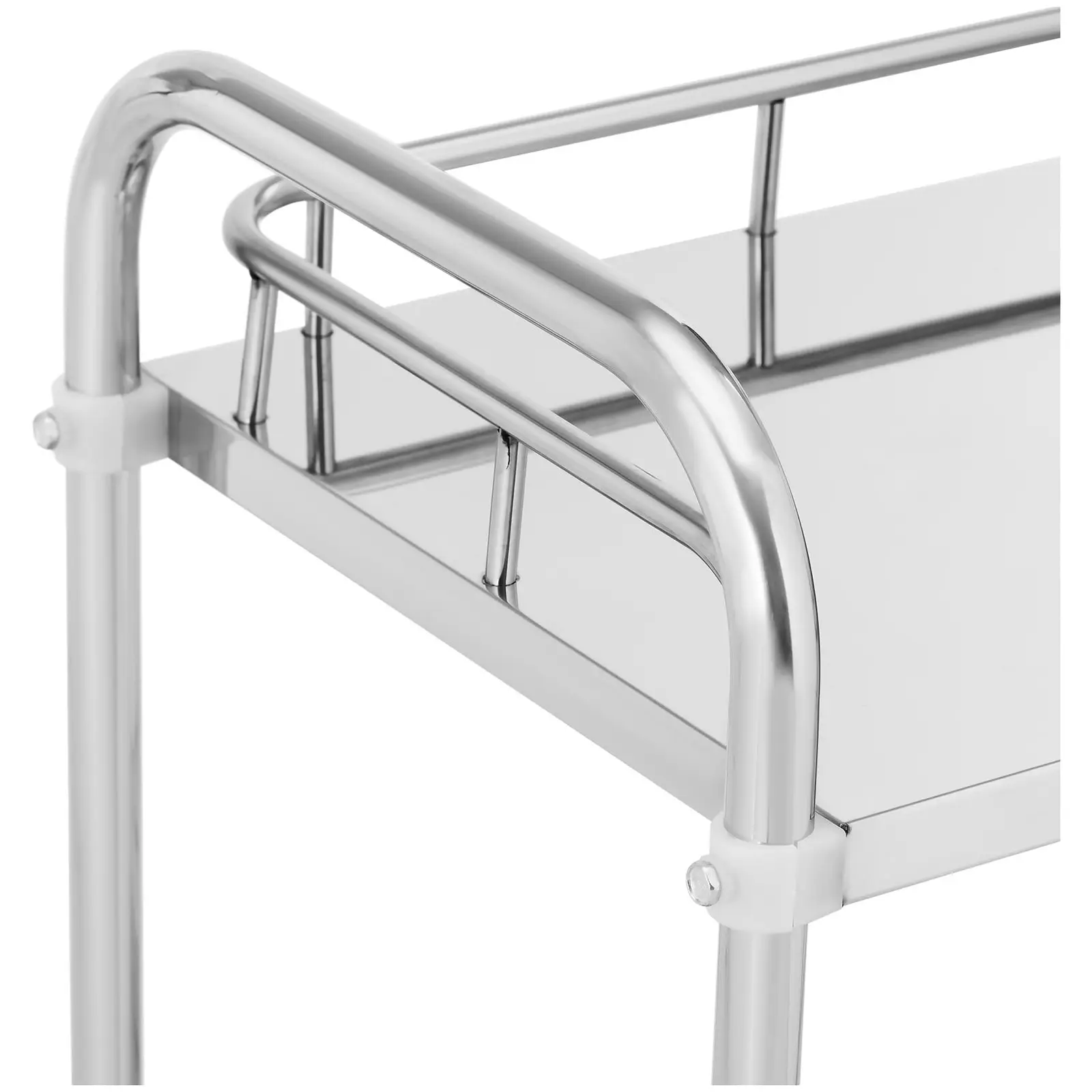 Chariot médical - inox - 2 tablettes de 45 x 36 x 2,5 cm - 20 kg