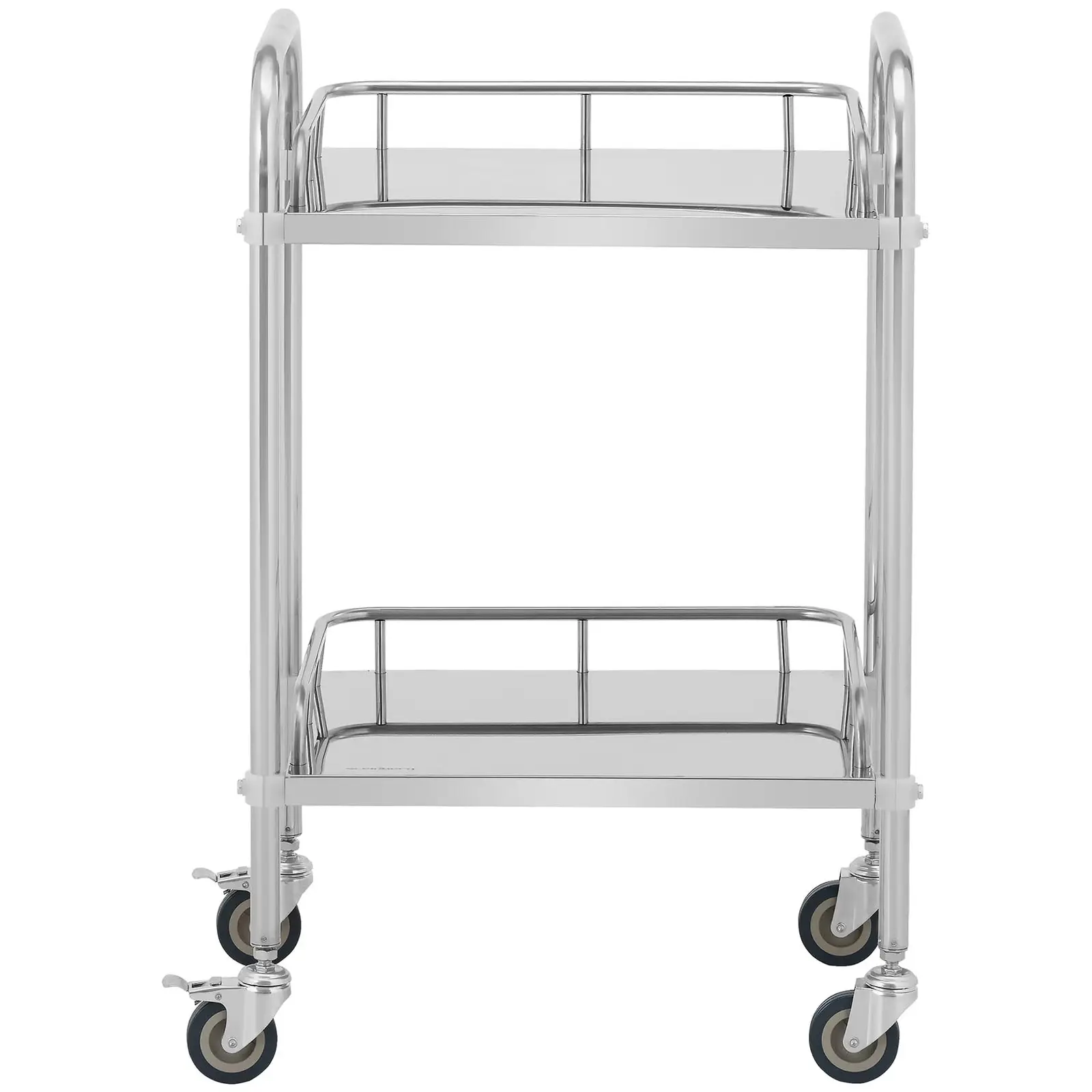 Chariot médical - inox - 2 tablettes de 45 x 36 x 2,5 cm - 20 kg