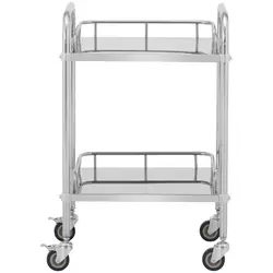 Laboratorijski voziček - nerjaveče jeklo - 2 polici po 45 x 36 x 2,5 cm - 20 kg