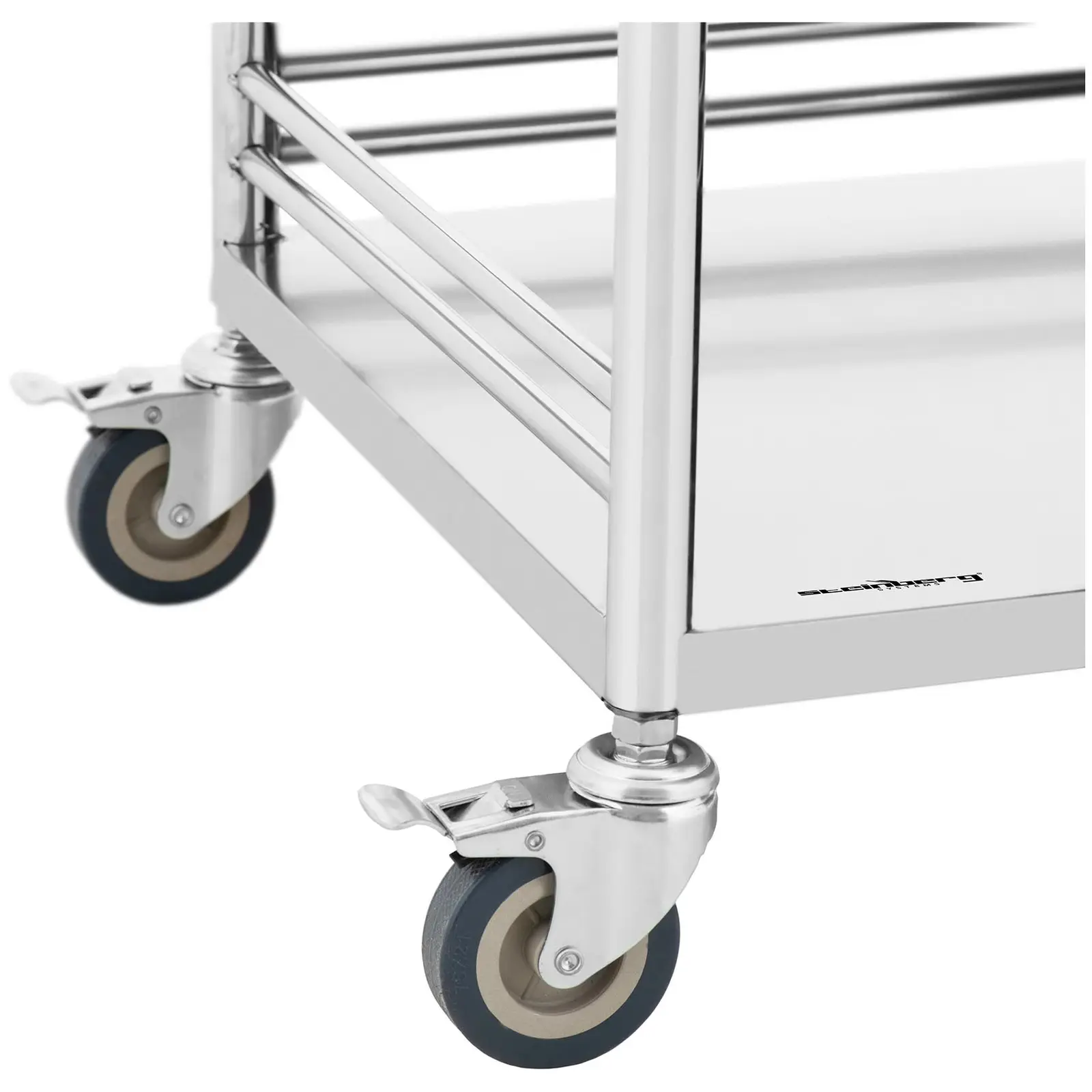 Laundry Trolley - 3 shelves & laundry bag - 50 kg - stainless steel