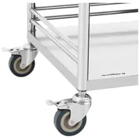 Tvättvagn - 3 hyllor & tvättpåse - 50 kg - rostfritt stål