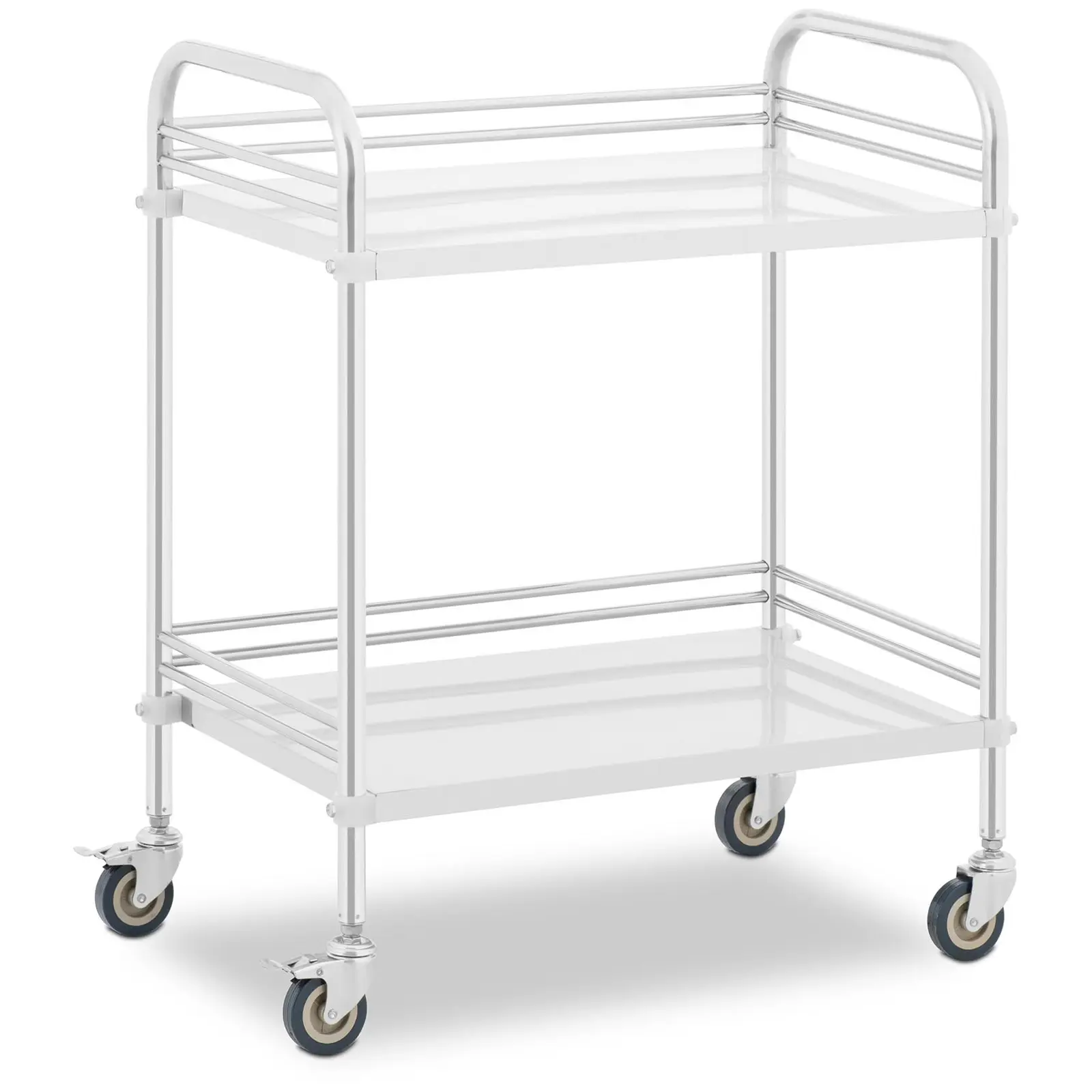 Carrello da laboratorio - Acciaio inox - 2 ripiani da 63 x 40 x 12,5 cm - 20 kg