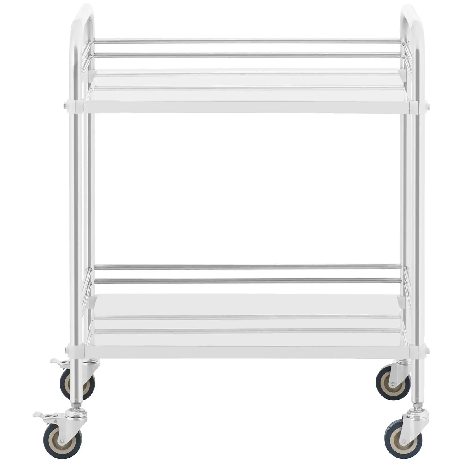 Chariot médical - inox - 2 tablettes de 63 x 40 x 12,5 cm - 20 kg (Charge max.: 20 kg)