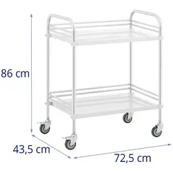 Laboratory Trolley - stainless steel - 2 shelves each 63 x 40 x 12.5 cm - 20 kg