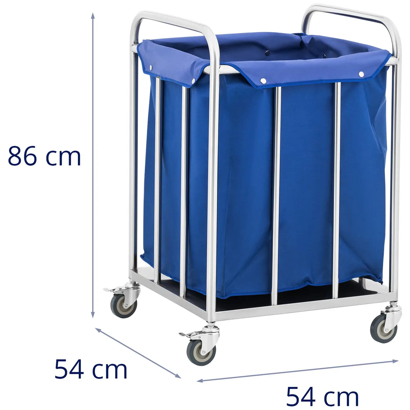 Pyykkivaunu - ruostumaton teräs - 60 kg
