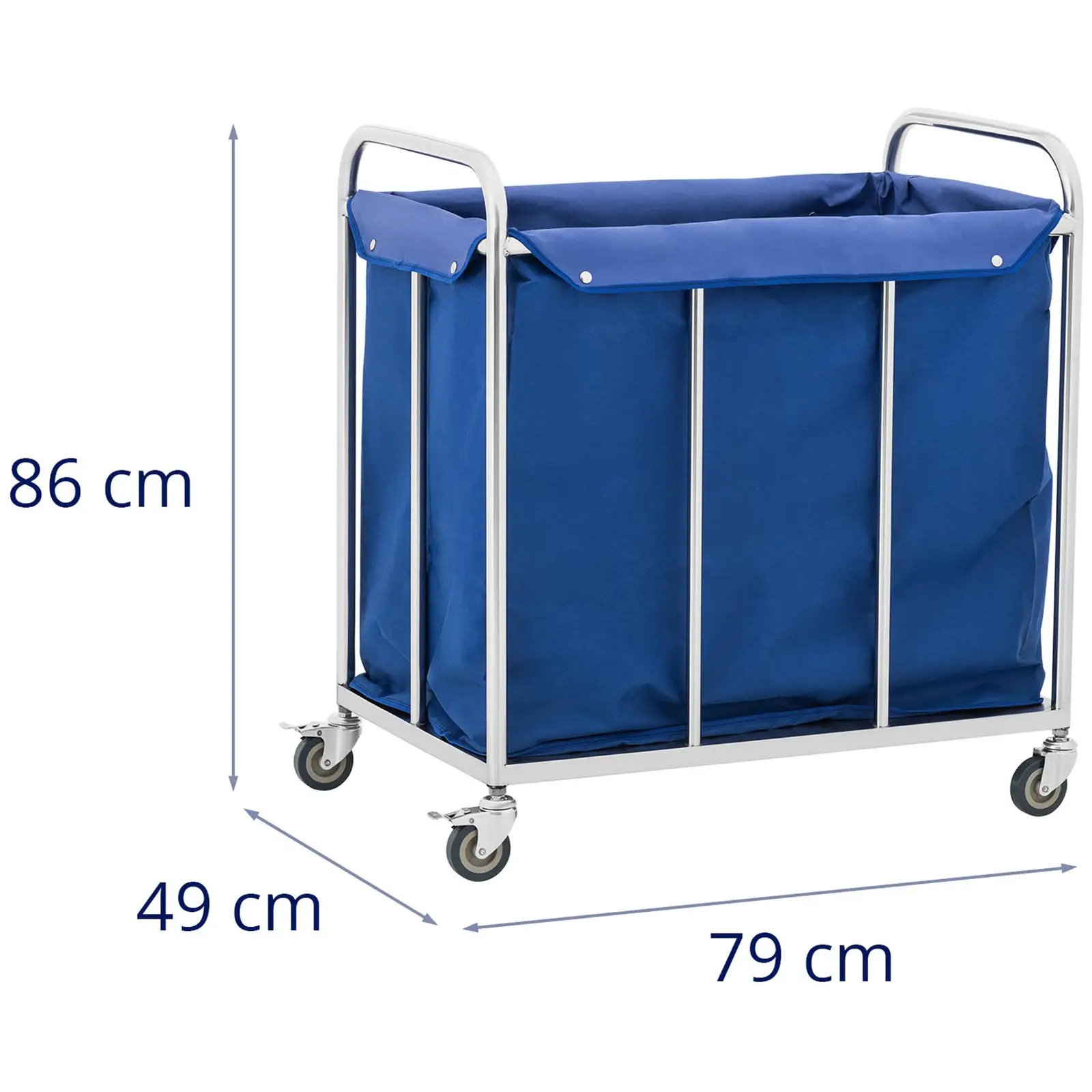 Pyykkivaunu - ruostumaton teräs - 50 kg