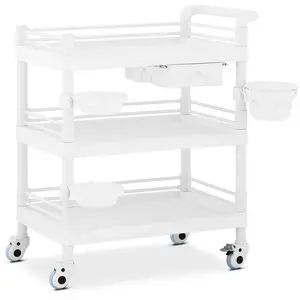 Laboratory Trolley - 3 shelves each 65 x 47 x 5 cm - 1 drawer - 3 containers - 60 kg