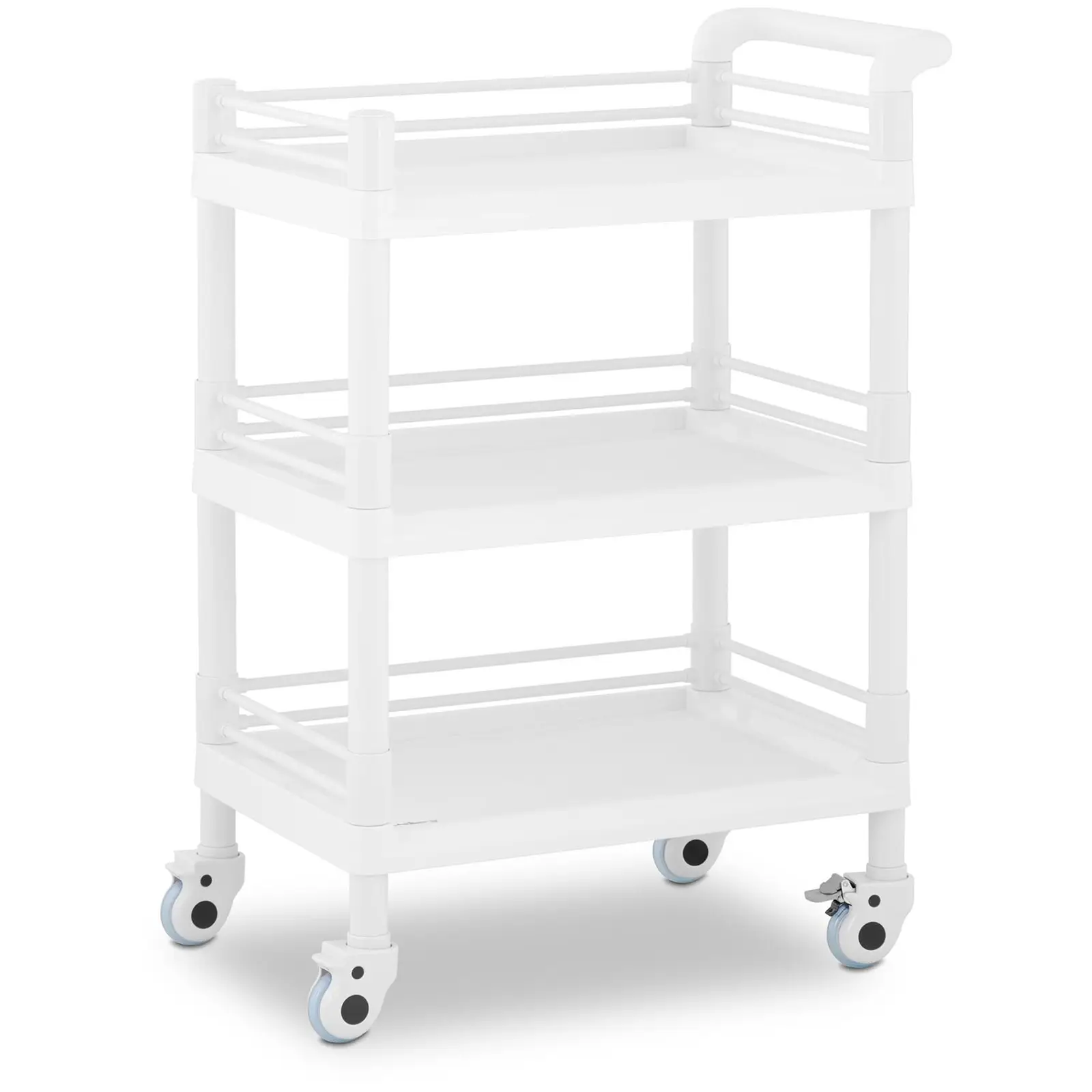 Cărucior de laborator - 3 rafturi fiecare 54 x 38 x 5 cm - 30 kg