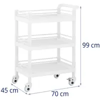 Wózek laboratoryjny - 3 półki po 54 x 38 x 5 cm - 30 kg