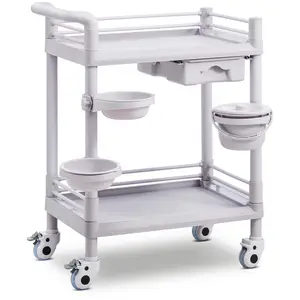 Laboratory Trolley - 2 shelves each 54 x 38 x 5 cm - 1 drawer - 3 containers - 20 kg