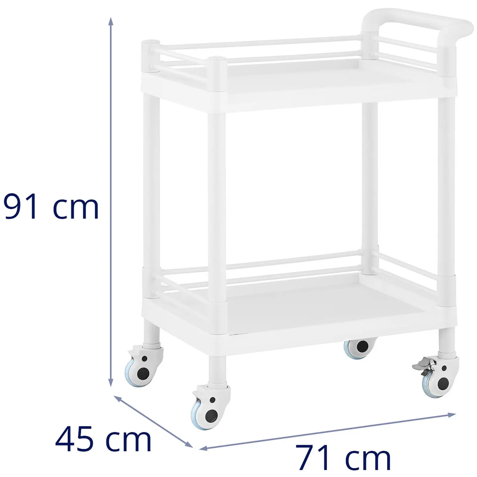 Outlet Wózek laboratoryjny - 2 półki po 54 x 38 x 5 cm - 20 kg