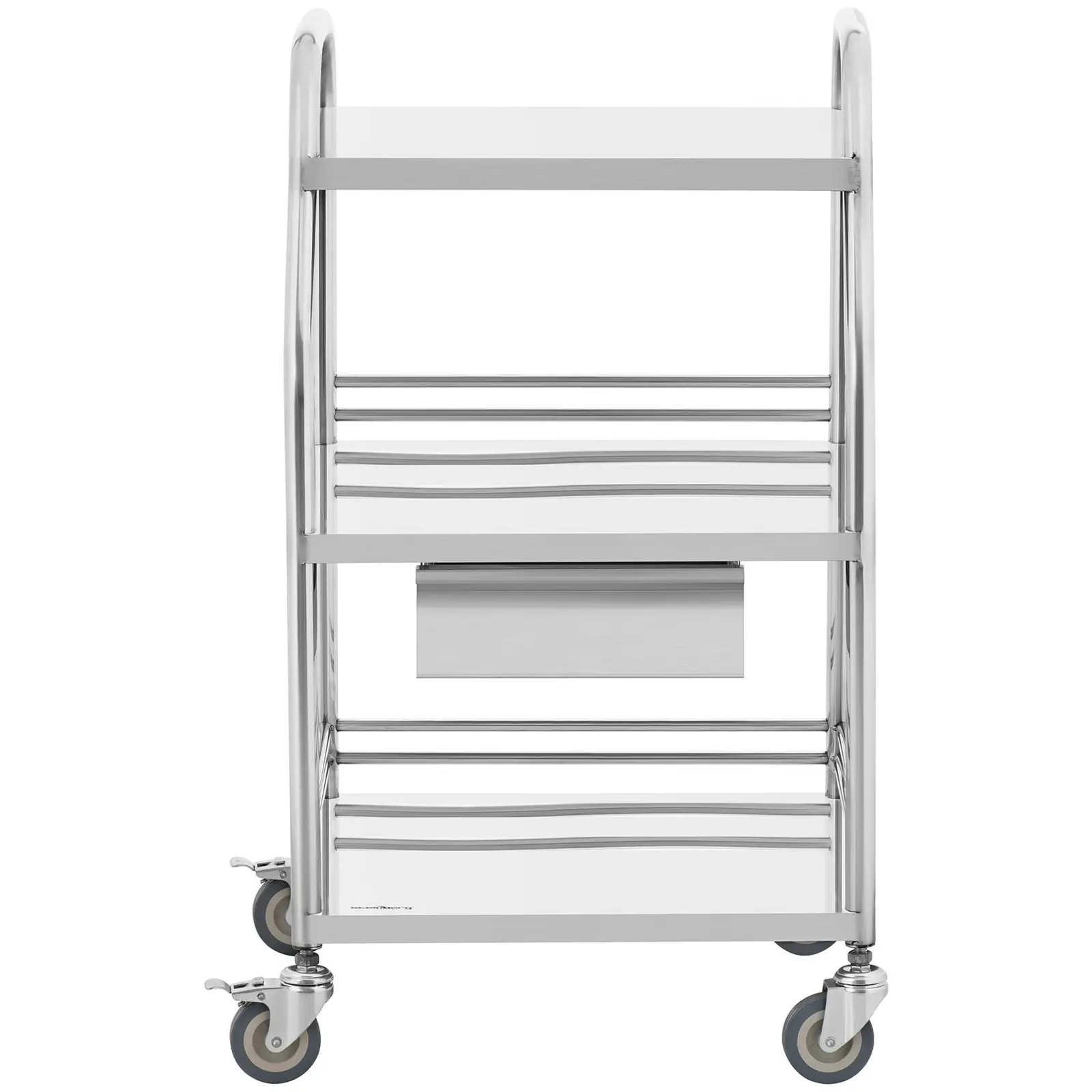 Chariot médical - acier inoxydable - 3 étagères - 1 tiroir - 30 kg (Charge max.: 30 kg)