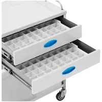 Laboratory Trolley - stainless steel - 2 shelves each 60 x 41 x 26 cm - 2 drawers - 40 kg