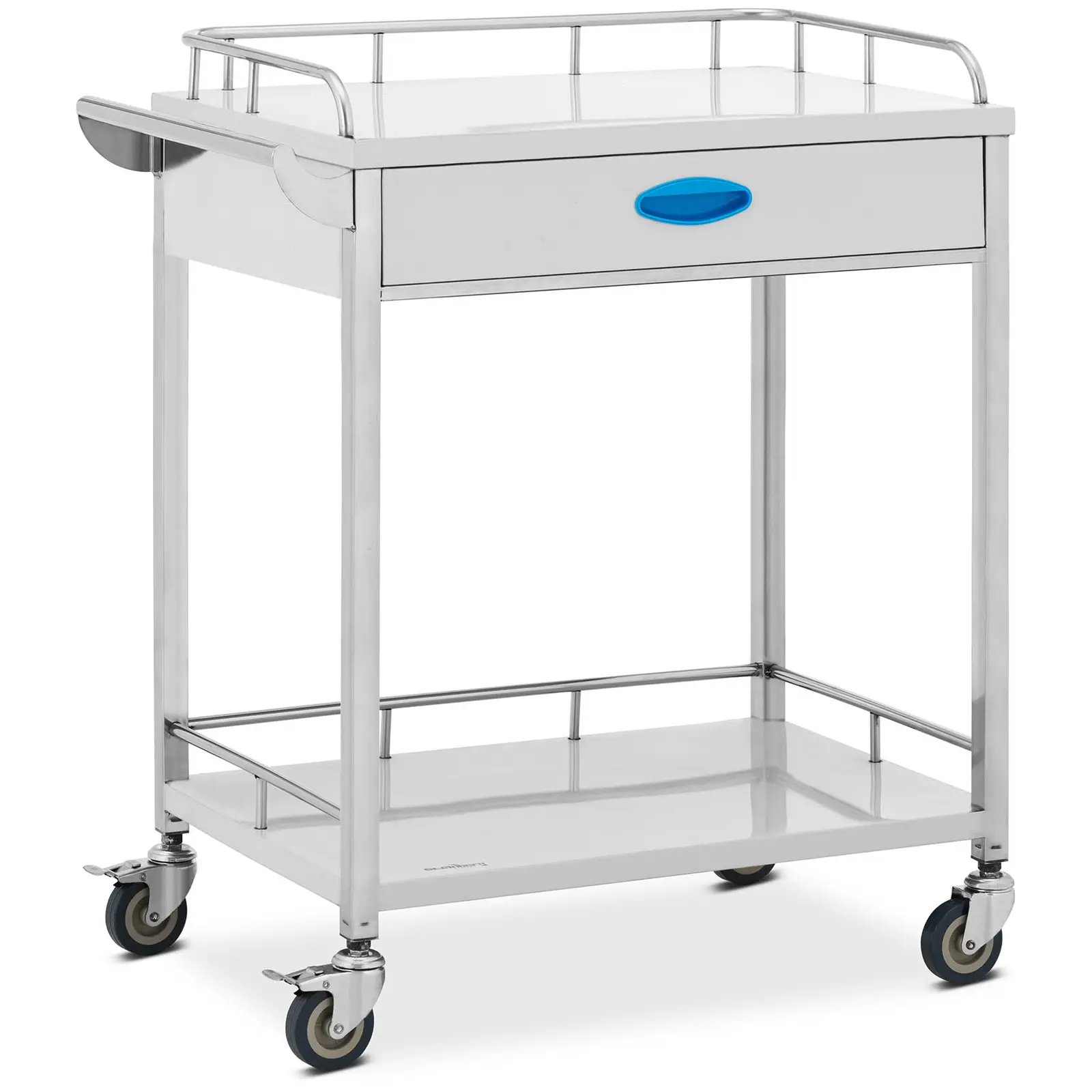 Laboratorní vozík ušlechtilá ocel 2 police o rozměru 60 x 41 x 14,5 cm 1 zásuvka 40 kg - Laboratorní vozíky Steinberg Systems