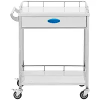 Laboratory Trolley - stainless steel - 2 shelves each 60 x 41 x 14.5 cm - 1 drawer - 40 kg