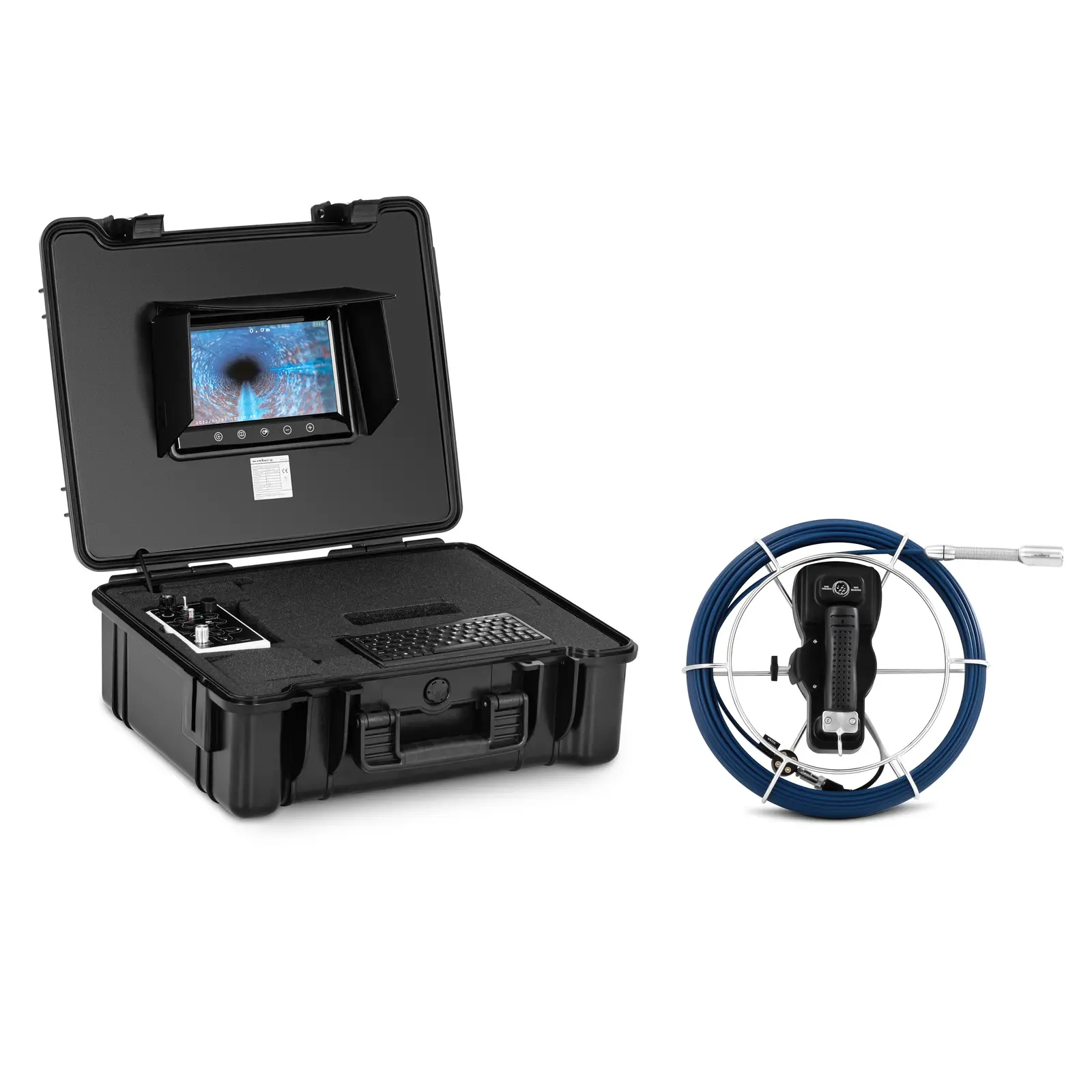 Endoszkóp kamera - 30 m - 12 LED - 9" színes TFT kijelző kijelző