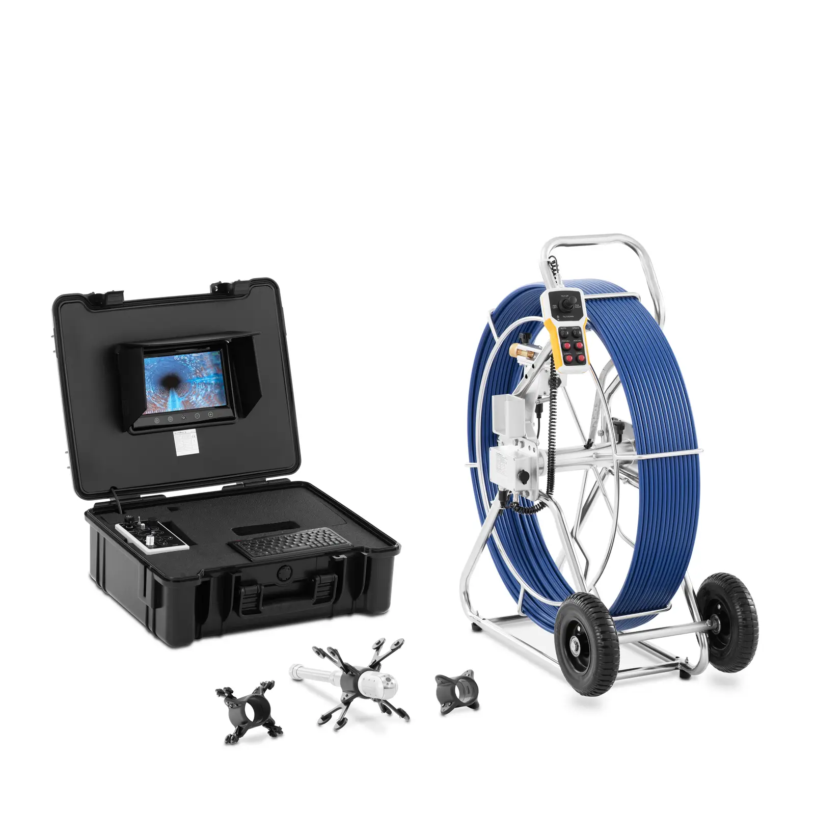Levně Endoskopická kamera 60 m 6 LED 9" TFT-barevný monitor - Endoskopické kamery Steinberg Systems