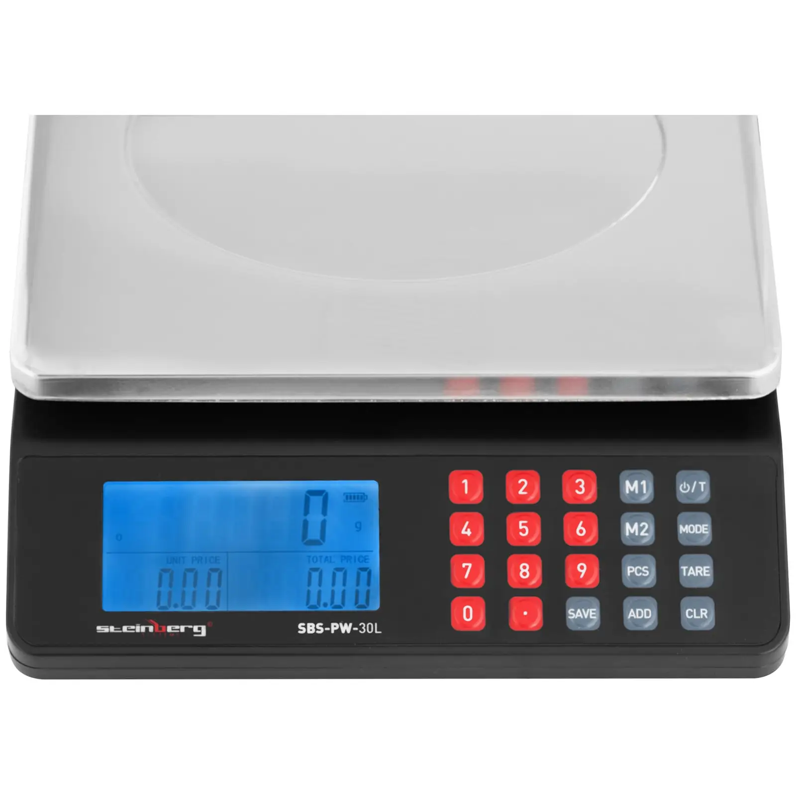 Kontrolní váha - 30 kg / 1 g - 21,5 x 17,5 cm - dvojité LCD (Přesnost: 0.001 kg)