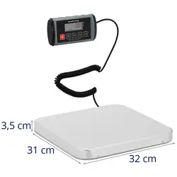 Paketvåg - 200 kg / 0,1 kg - 31 x 32 cm - extern LCD
