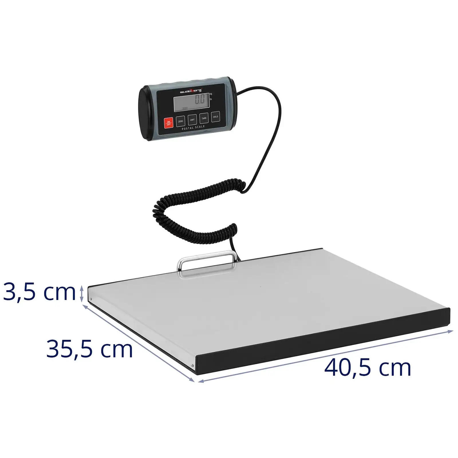 Pakkevekt - 200 kg / 0,1 kg - 35,5 x 40,5 cm - ekstern LCD