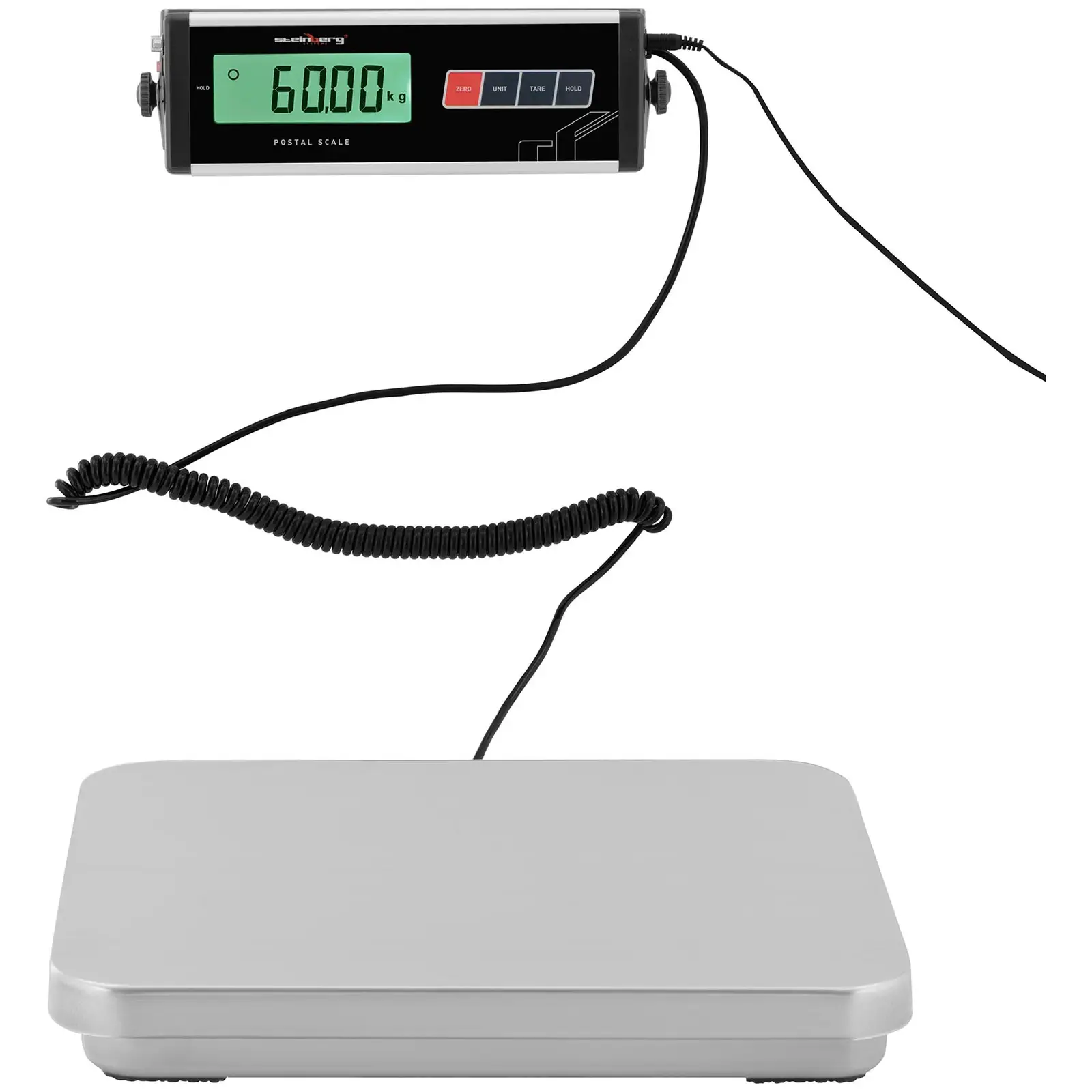 Balíková váha - 60 kg / 0,02 kg - 35,5 x 40,5 cm - externí LCD displej - rozhraní RS232 (Provozní doba baterie: 25 h)