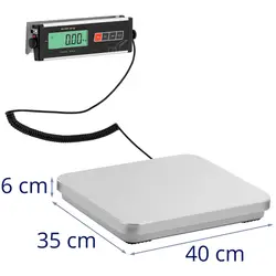 Pakettivaaka - 60 kg / 0,02 kg - 35,5 x 40,5 cm - ulkoinen LCD-näyttö - RS232-liitäntä