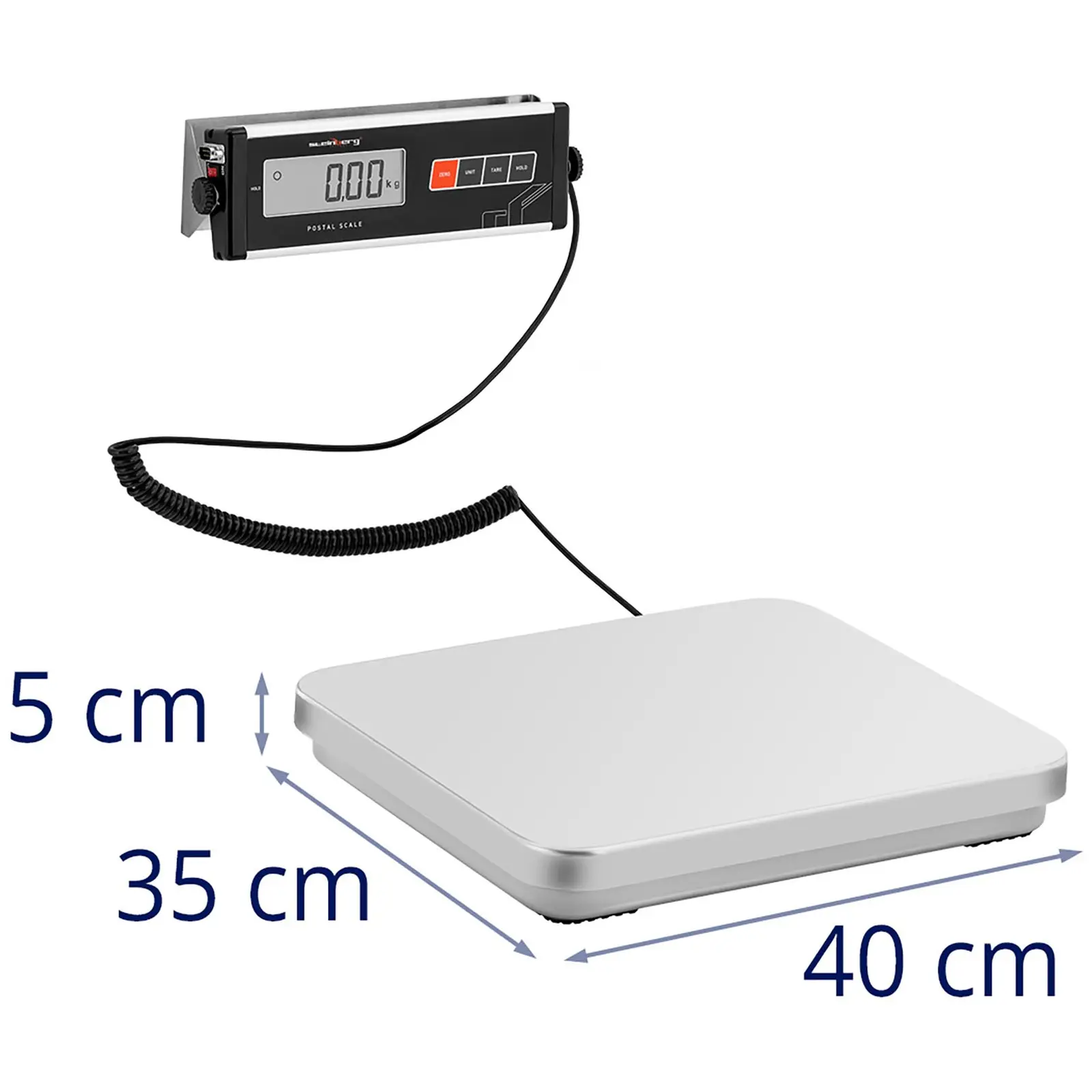 Pakettivaaka - 150 kg / 0,05 kg - 35,5 x 40,5 cm - ulkoinen LCD-näyttö - RS232-liitäntä