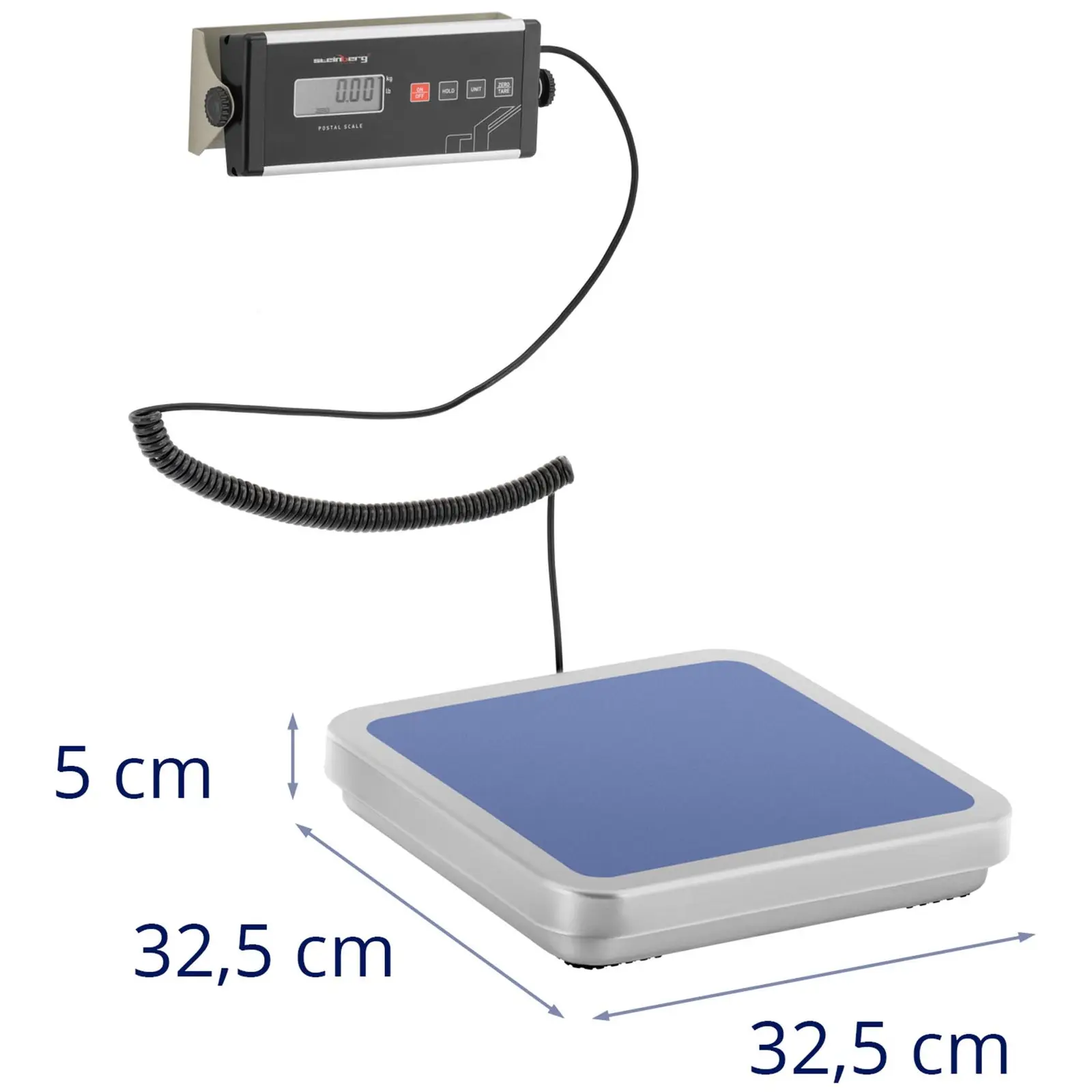 Csomagmérleg - 30 kg / 0,01 kg - 31,5 x 32,5 cm - külső LCD kijelzővel
