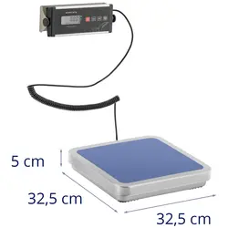 Pakettivaaka - 30 kg / 0,01 kg - 31,5 x 32,5 cm - ulkoinen LCD-näyttö