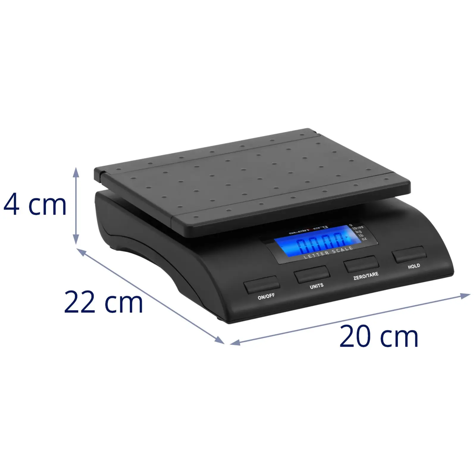 Digitális levélmérleg - 40 kg / 5 g - Műanyag (ABS) mérőfelületfelület
