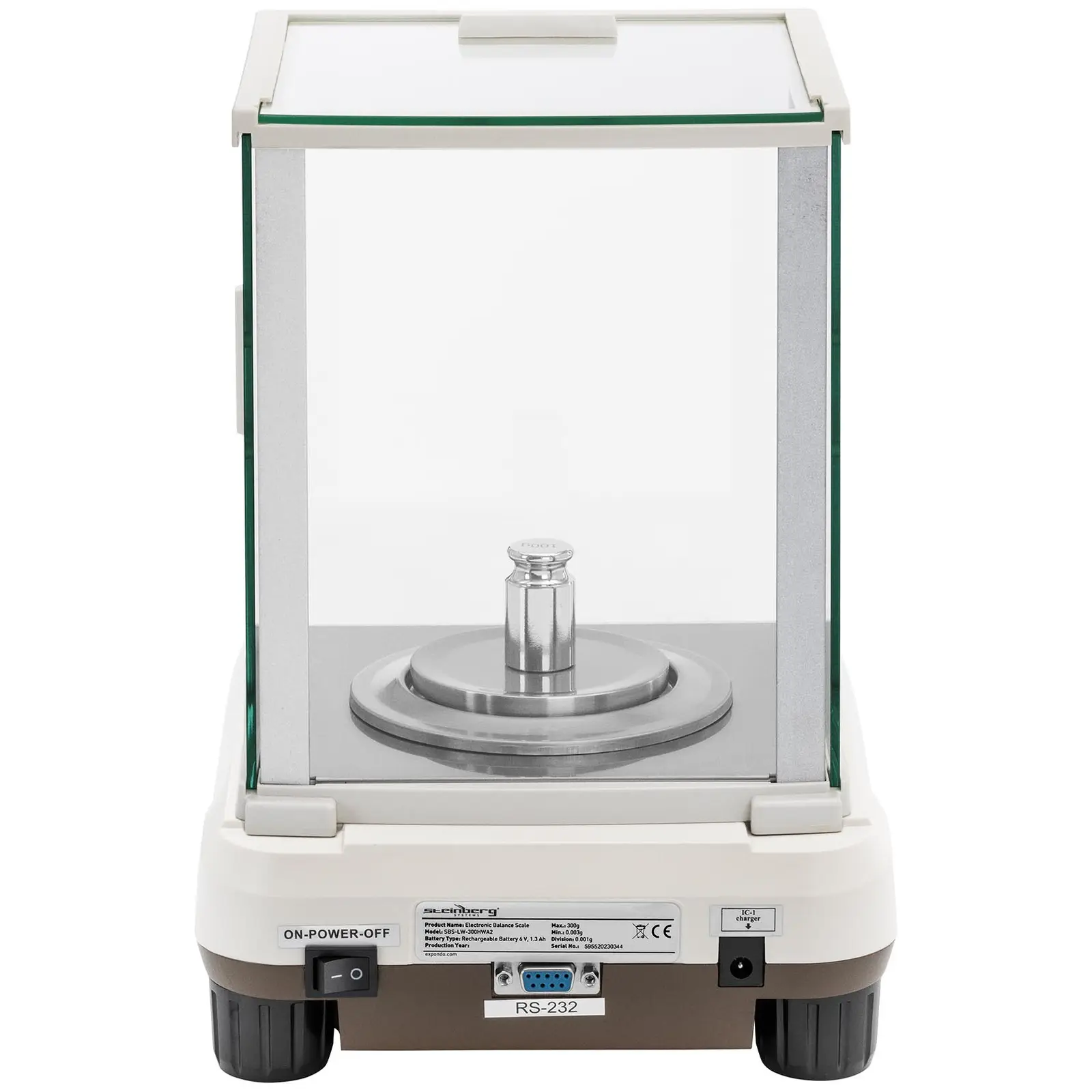 Laboratorní váha - 300 g / 0,001 g - Ø 82 mm - LCD - kryt proti větru (Čitelnost: 0.001 g)