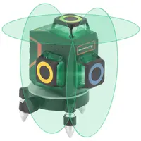 Tracciatore laser a 360°con valigia per il trasporto - Verde - 15 - 30 m - Autolivellante - Mini treppiede - Telecomando