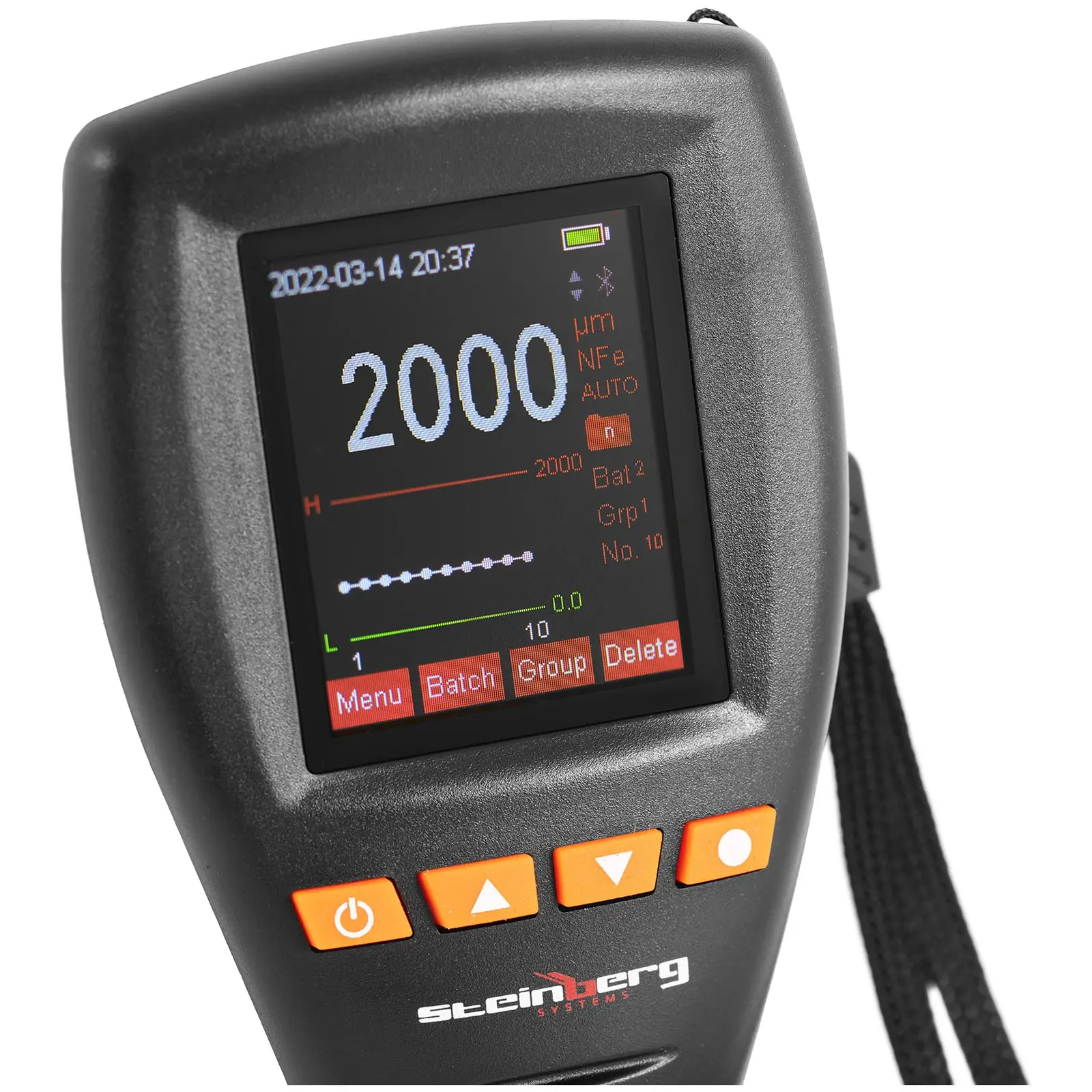 Měřič tloušťky vrstev - 0–2000 μm - ±3 % + 1 μm - datová analýza (Provoz na baterie: Ano)
