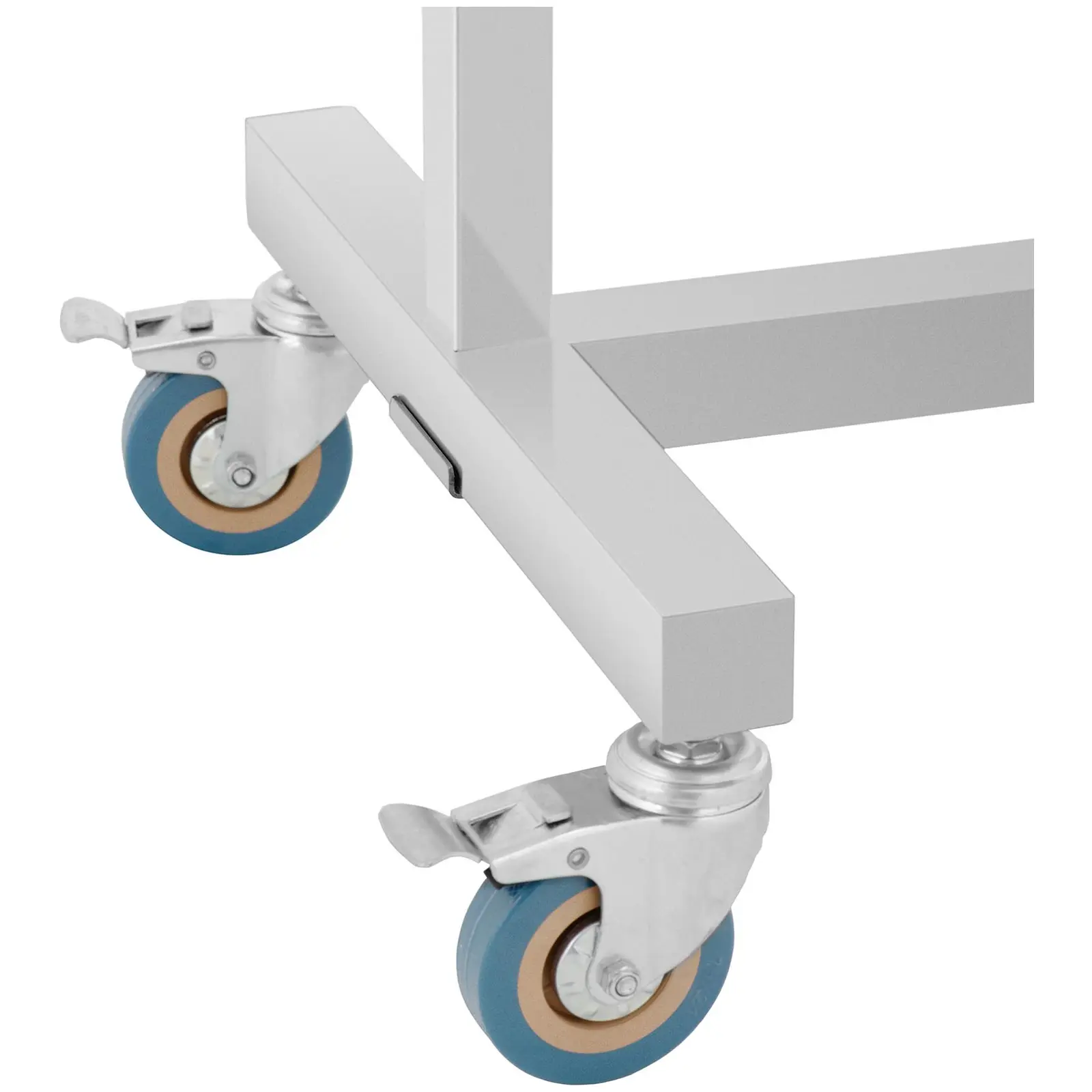 Instrumenttipöytä - liikuteltava - 600 x 400 mm - korkeussäädettävä - ruostumaton teräs / kumi