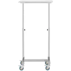 Klinikbord - rullebord - 600 x 400 mm - højdejusterbart - rustfrit stål og gummi